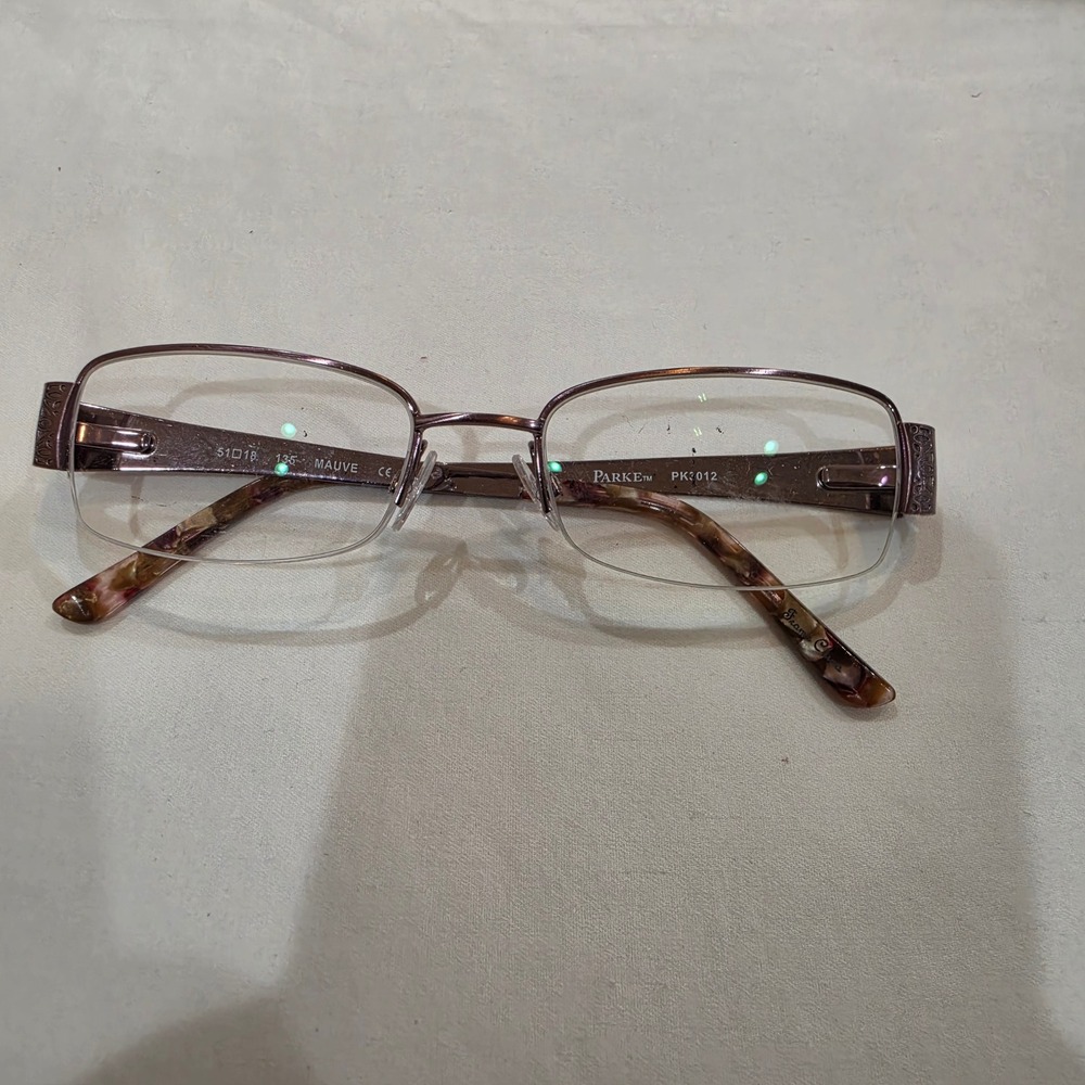 Parker PK3012 Eyeglasses Women 51-18-135 Mauve Good Semi-Rimless Filigree